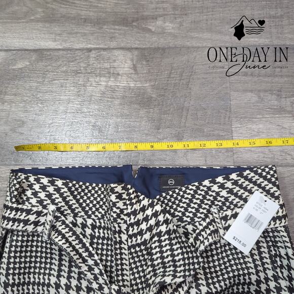 Adriano Goldschmied Lettuce Edge Houndstooth Print Pants Size 27 (4) - Picture 3 of 6